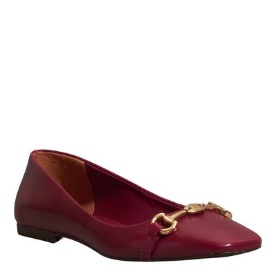Sapatilha Couro Nobre Soft Vermelho Bordô