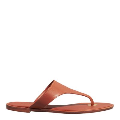 Rasteira Tira Dedo Couro Nobre Soft Marrom Safari