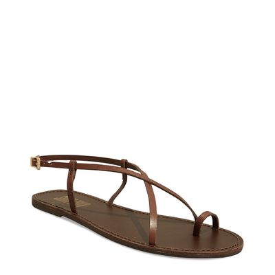 Rasteira De Dedo Couro Nobre Soft Marrom Dark