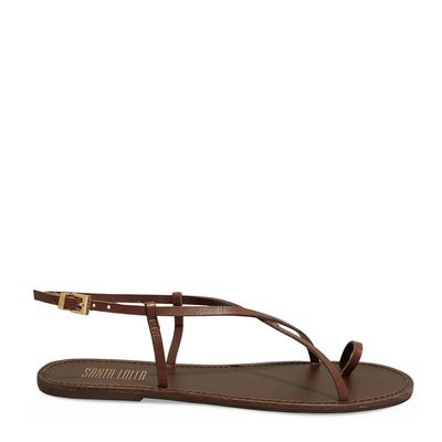 Rasteira De Dedo Couro Nobre Soft Marrom Dark