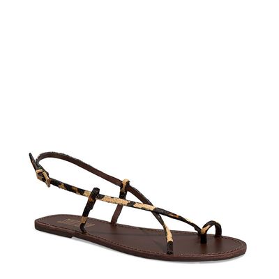 Rasteira De Dedo Couro Estampa Animal Print Onça