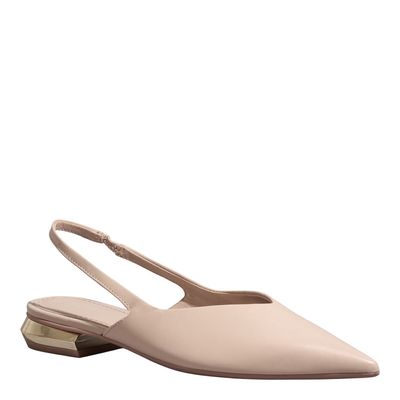 Sapatilha slingback couro nobre bico fino off white