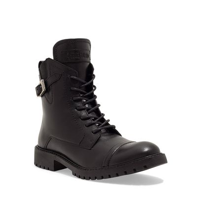 Bota Coturno Couro Confort Cano Médio Preto
