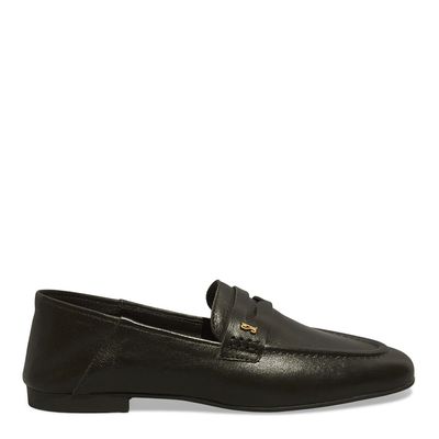 Mocassim Couro Nobre Preto Bico Redondo