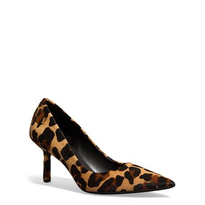 Scarpin Couro Pelo Estampa Animal Print Onça Salto  Fino