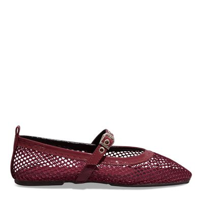 Sapatilha Boneca Tela Lotus Vermelho Bordô