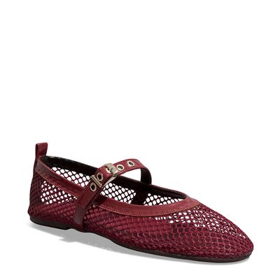 Sapatilha Boneca Tela Lotus Vermelho Bordô