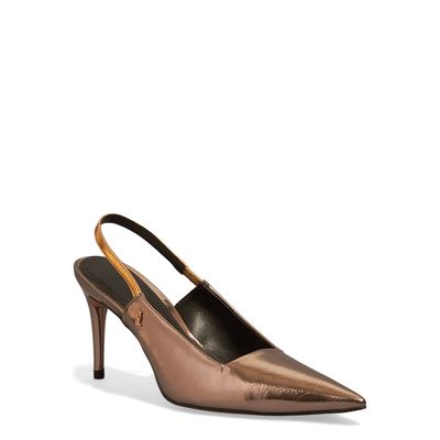 Scarpin Slingback Cobre Metalizado Salto Alto