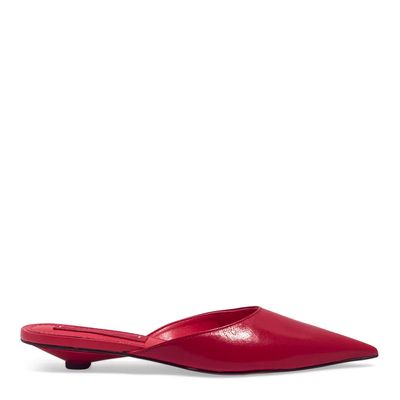 Mule Couro Nobre Soft Vermelho Blood Salto Baixo