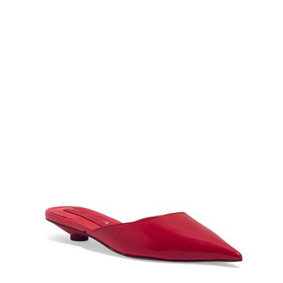Mule Couro Nobre Soft Vermelho Blood Salto Baixo