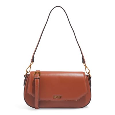 Bolsa Baguete Soft Marrom Safari Alça de Ombro