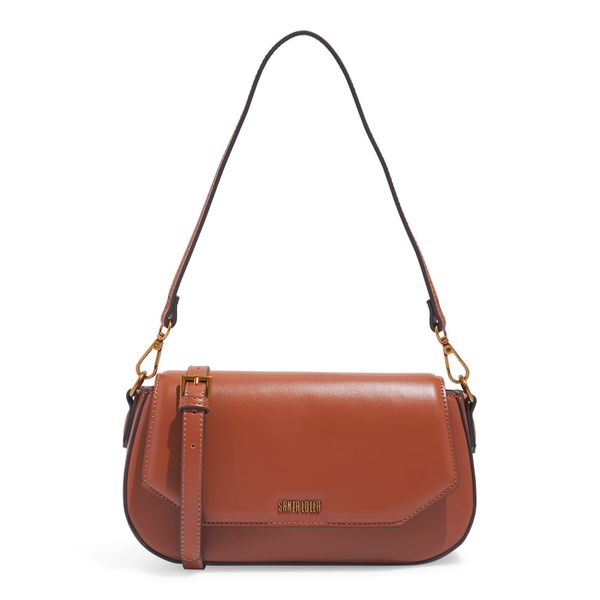 Bolsa Baguete Soft Marrom Safari Alça de Ombro