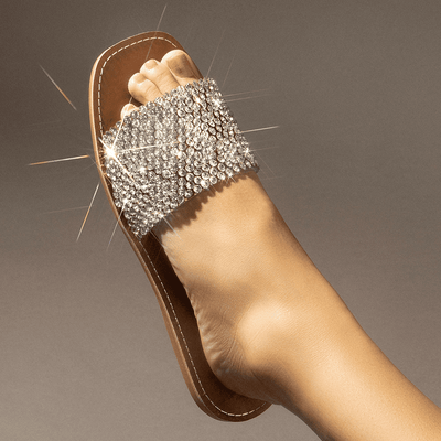 Rasteira termocolante strass cristal