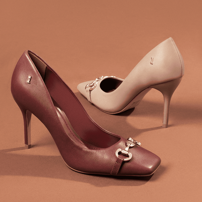 Scarpin Boneca Couro Confort Vermelho Ruby Salto Alto Fino
