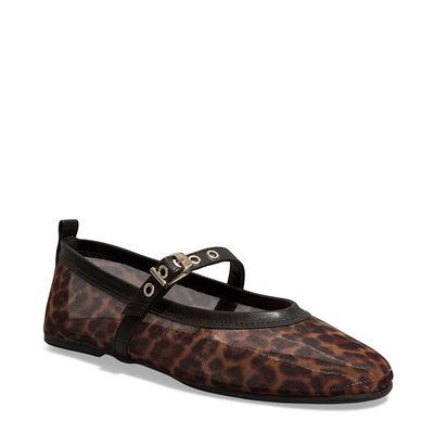 Sapatilha Boneca Tela Animal Print Onça