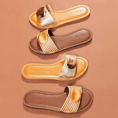 Rasteira Metalizada Soft Dourada