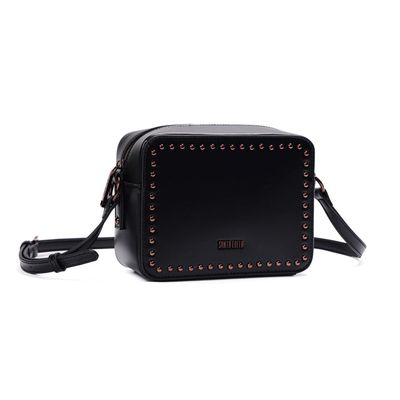 Bolsa Pequena Soft Preta Alça Transversal