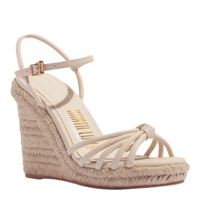 Sandália Espadrille Anabela Napa Soft Creme