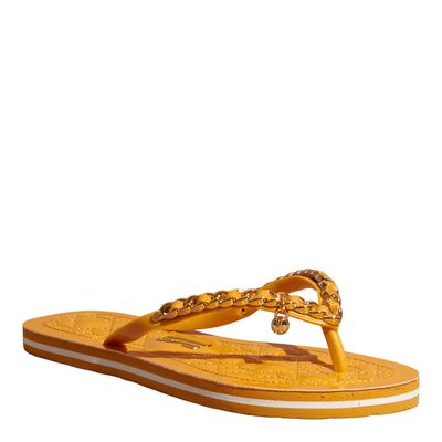 Chinelo Flip Flop Verniz Laranja