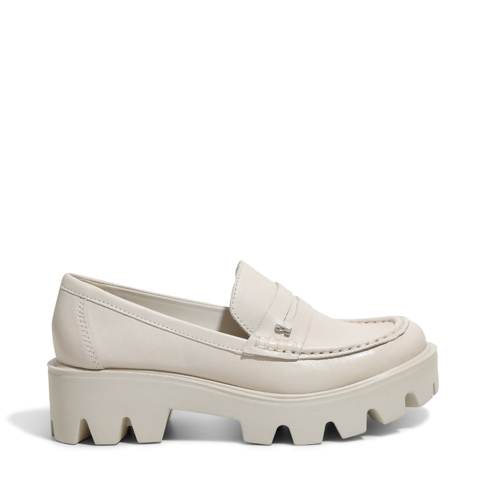 Sapato Mocassim Off White Couro Tratorado - Santa Lolla