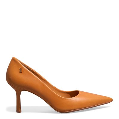 Scarpin Couro Pelica Soft Caramelo Salto Fino