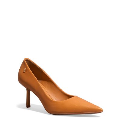 Scarpin Couro Pelica Soft Caramelo Salto Fino