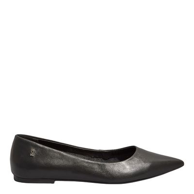 Sapatilha Couro Nobre Soft Bico Fino Preta