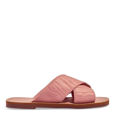 Rasteira Rosa Gorgurão Bico Quadrado