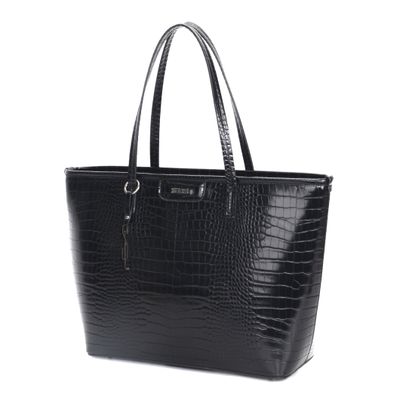 Bolsa Shopper Grande Material Croco Preta