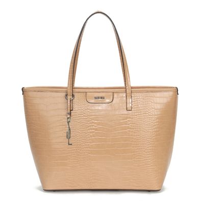 Bolsa Shopper Grande Material Croco Bege