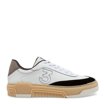 Tênis Masculino Couro Camurça Preto E Branco