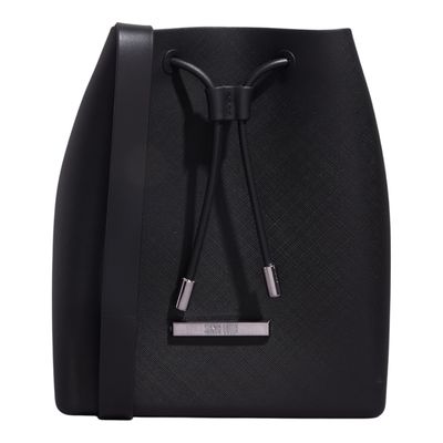 Bolsa Borracha Preta Alça Transversal