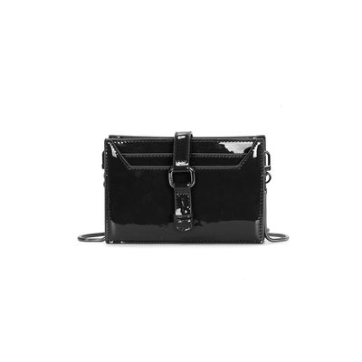 Bolsa Carteira Verniz Preto Alça Transversal