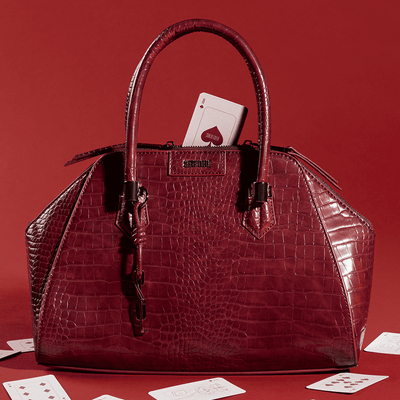 Bolsa Croco Vermelho Ruby Alça Dupla