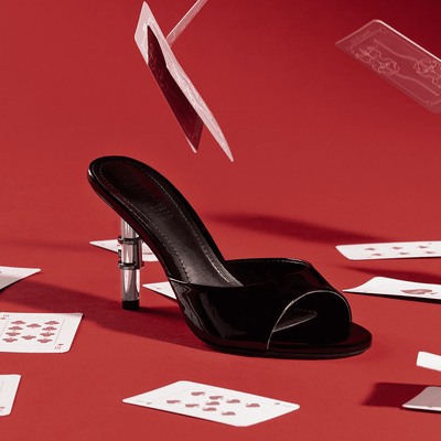 Mule Verniz Anzeli Preto Salto Fino