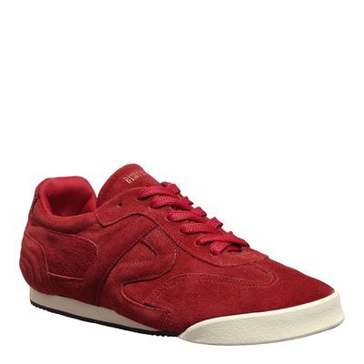 Tênis Jogging Couro Camurça Vermelho