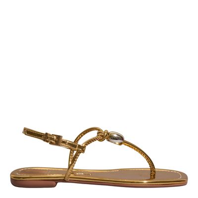 Rasteira Specchio Dourada