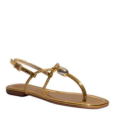 Rasteira Specchio Dourada