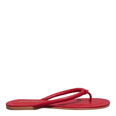 Rasteira New Mestiço Vermelho Bico Redondo