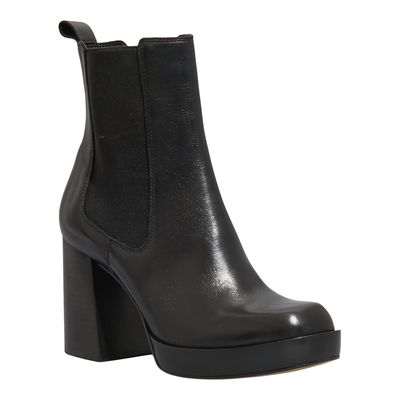 Bota Chelsea Couro Preto Salto Grosso