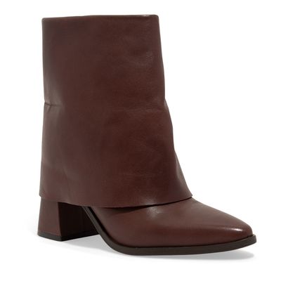 Bota Couro Nobre Soft Marrom Dark Cocoa Salto Grosso Médio