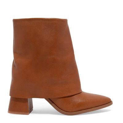 Bota Couro Nobre Soft Marrom Safari Salto Grosso Médio