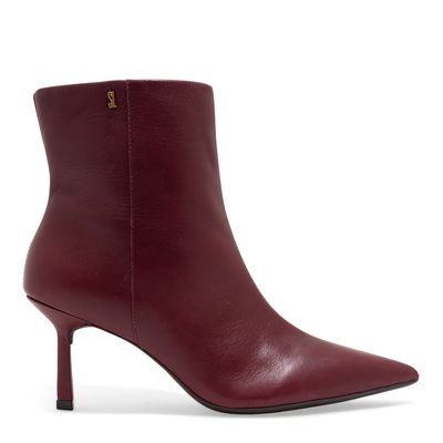 Bota Cano Curto Couro Nobre Boots Vermelho Merlot