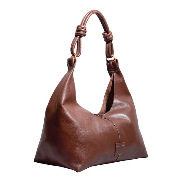 Bolsa Couro Floater Alça Ombro Marrom Dark