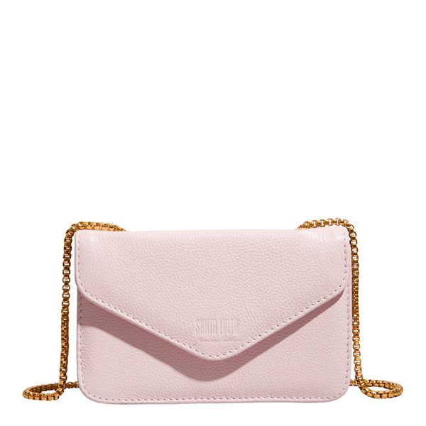 Bolsa Envelope Couro Floater Rosa Alça Transversal