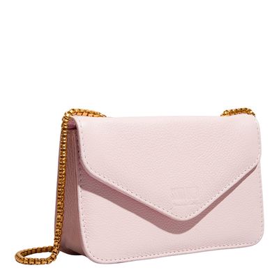 Bolsa Envelope Couro Floater Rosa Alça Transversal