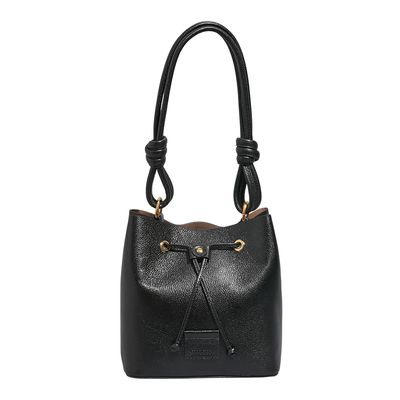 Bolsa Bucket Couro Floater Alça Ombro Preta