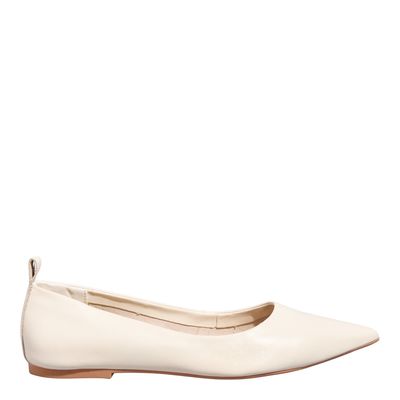 Sapatilha Couro Nobre Soft Bico Fino Off White