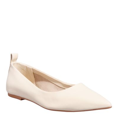 Sapatilha Couro Nobre Soft Bico Fino Off White