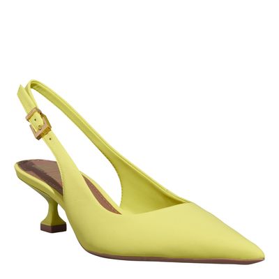Scarpin Couro Pelica Soft Bico Fino Salto Taça Verde
